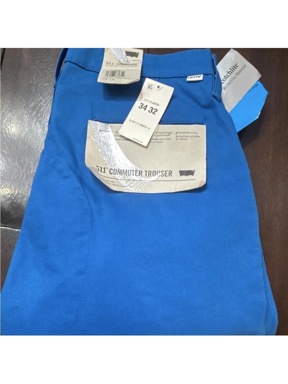 NWT Levi's 511 Commuter Trouser - Electric Blue (34x32)
